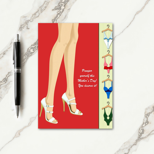 Crimson Mothers Day Legs Card