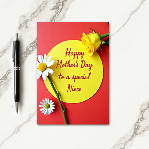 Crimson Mothers Day Niece Card