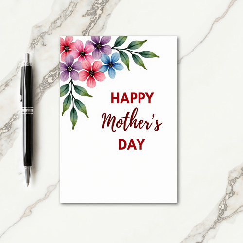 Crimson Mothers Day Type Card