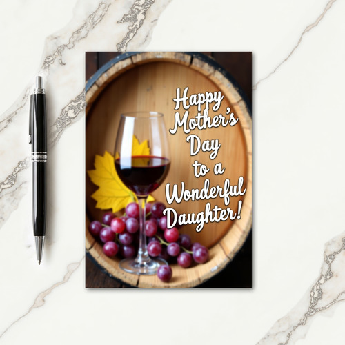 Crimson Mothers Day Wine Card