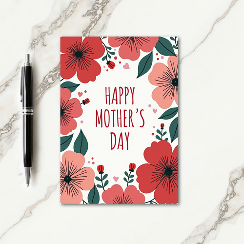 Crimson Mothers Day Wish Card