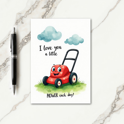 Crimson Mower Fathers Day Card