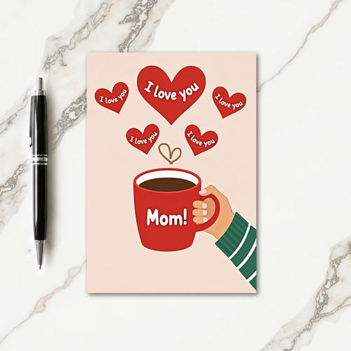Crimson Mug Mothers Day Love Card