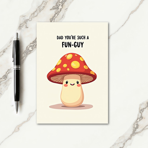 Crimson Mushroom Fathers Day Card