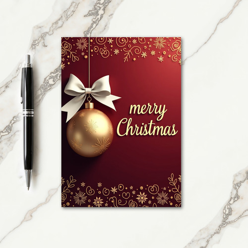 Crimson Ornament Christmas Card