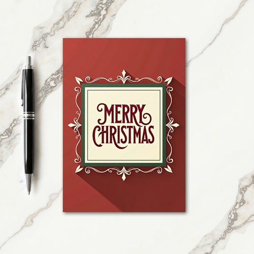 Crimson Ornamental Christmas Card thumbnail