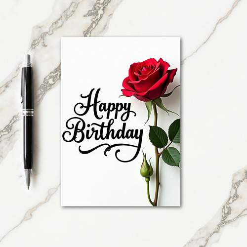 Crimson Petal Birthday Card