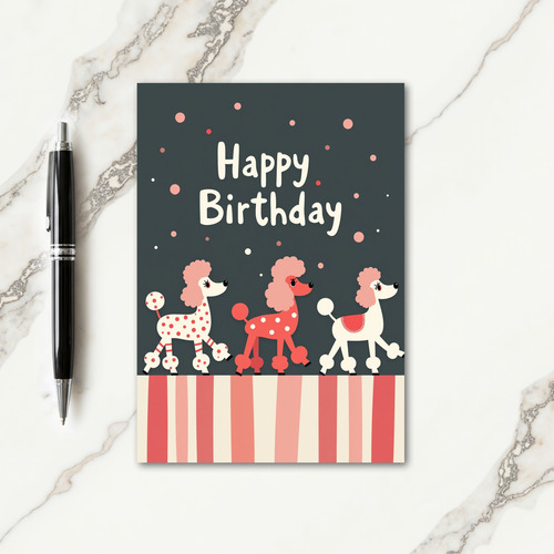 Crimson Polka Dot Birthday Card