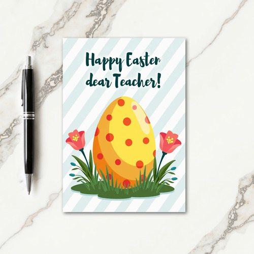 Crimson Polka Dot Ovate Card