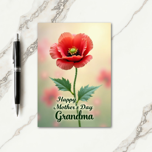 Crimson Poppy Mothers Day Card