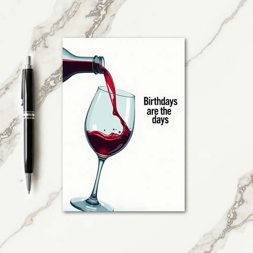 Crimson Pour Birthday Card