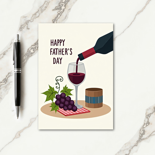 Crimson Pour Fathers Day Card