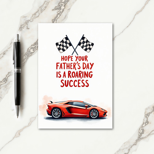 Crimson Racer Fathers Day Card