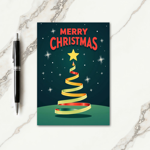Crimson Ribbon Christmas Card thumbnail