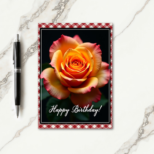Crimson Rose Birthday Card