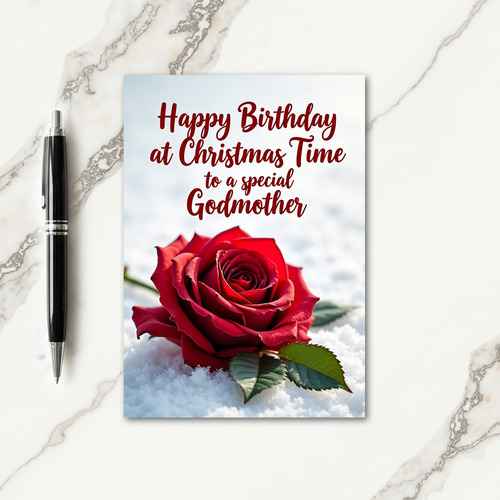 Crimson Rose Christmas Card