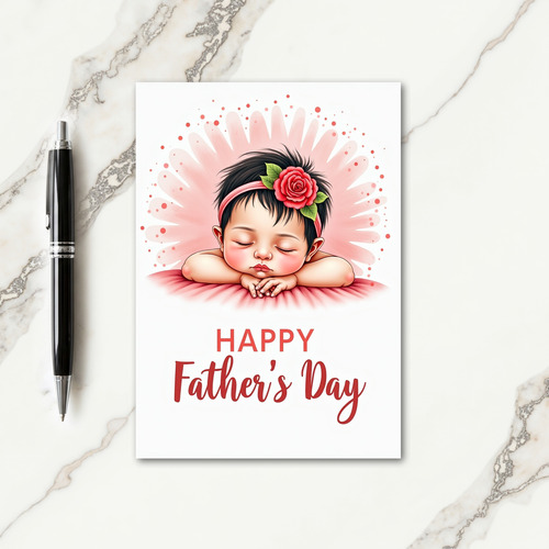 Crimson Rose Fathers Day Card