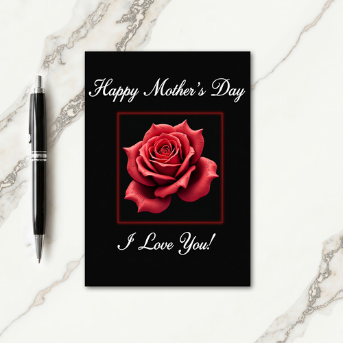 Crimson Rose Frame Card