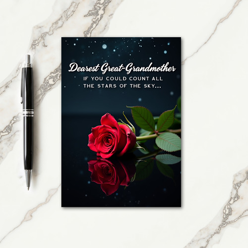 Crimson Rose Galaxy Mothers Day Card