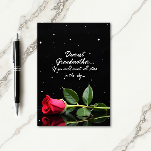 Crimson Rose Grandmother Card