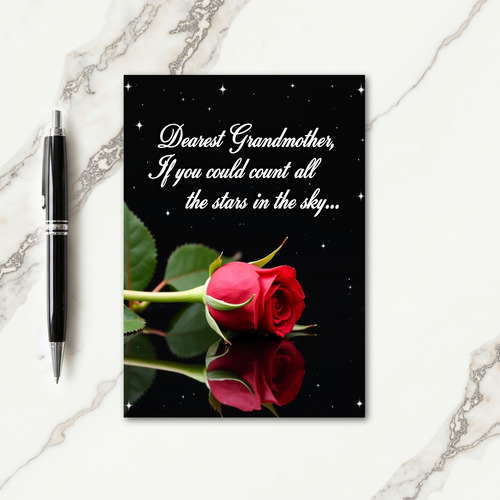 Crimson Rose Grandmothers Day Card