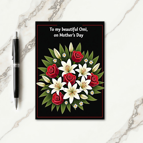 Crimson Rose Mothers Card