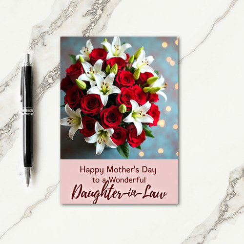Crimson Rose Mothers Day Bloom Card