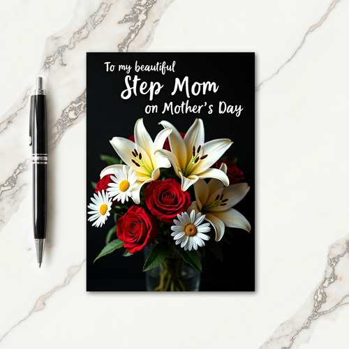 Crimson Rose Mothers Day Step Mom Card