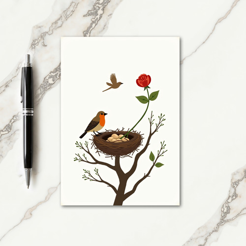 Crimson Rose Mothers Day Tree Card