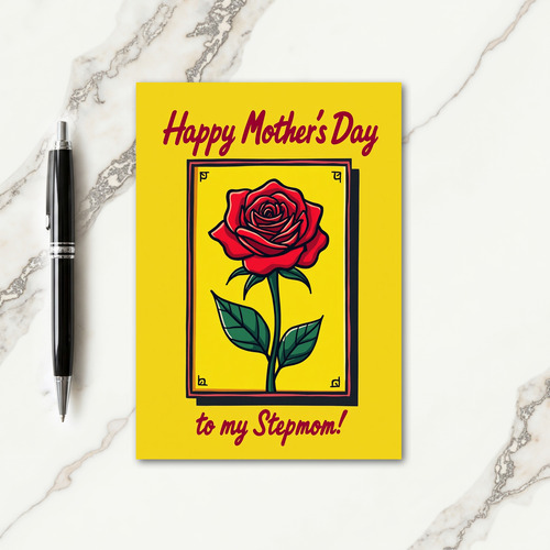 Crimson Rose Stepmoms Day Card