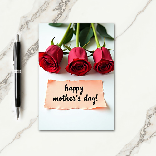 Crimson Rose Thank You Card