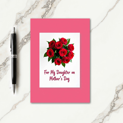 Crimson Roses Daughters Day Card