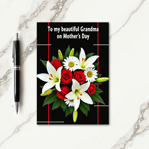 Crimson Roses Mothers Card