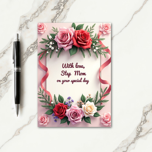 Crimson Roses Step Mom Card