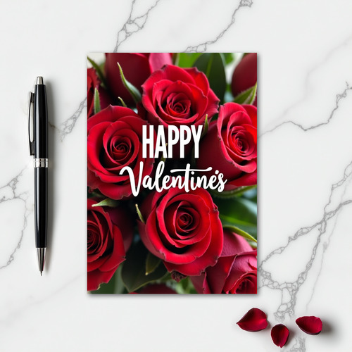 Crimson Roses Valentines Day Card