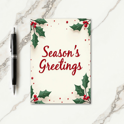 Crimson Script Christmas Card thumbnail