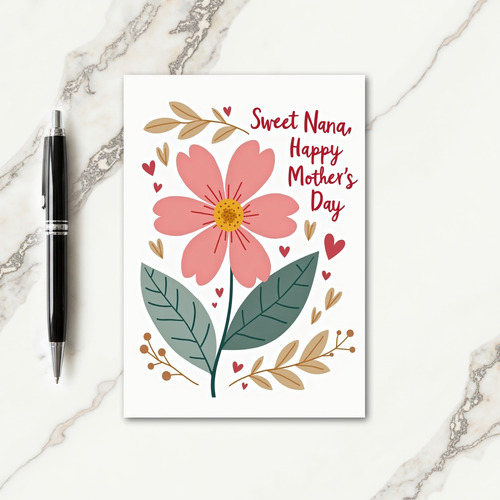 Crimson Script Day Card