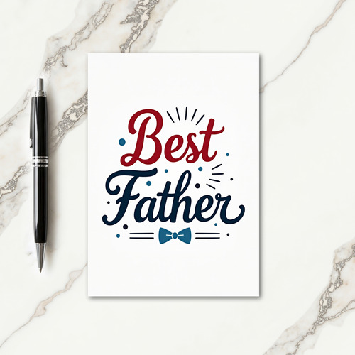 Crimson Script Fathers Day Card