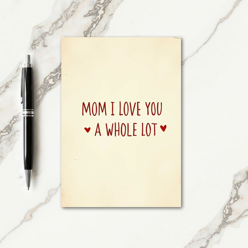 Crimson Script Mom Love Card