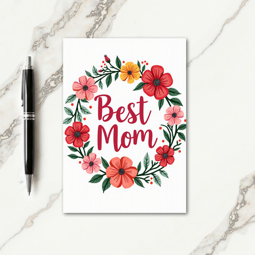 Crimson Script Mothers Card