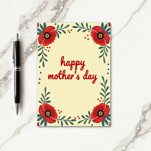Crimson Script Mothers Day Card