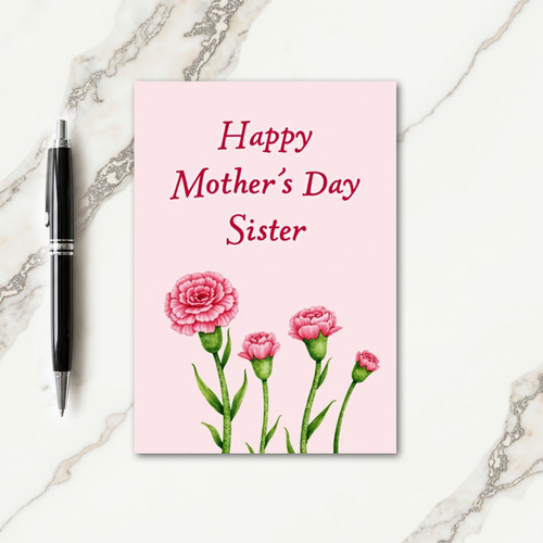 Crimson Script Mothers Sister Card