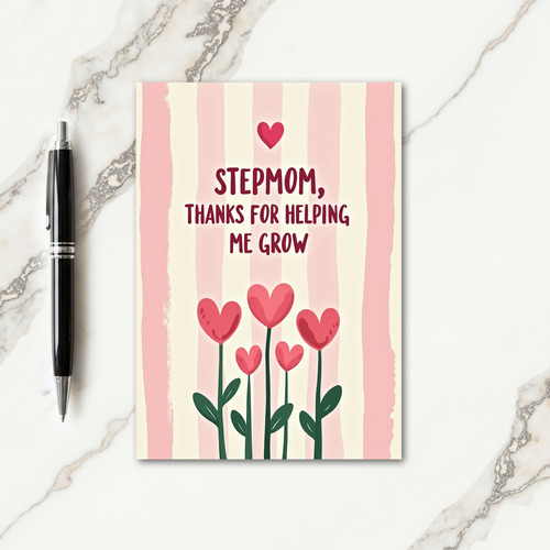 Crimson Script Stepmom Thanks Card