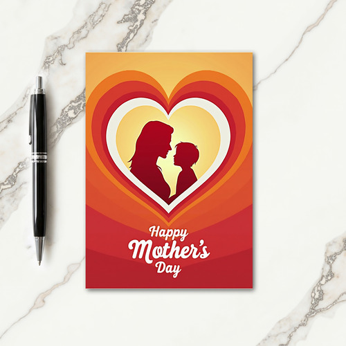 Crimson Silhouette Mothers Day Card