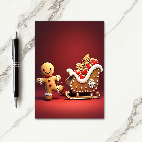 Crimson Sleigh Christmas Card