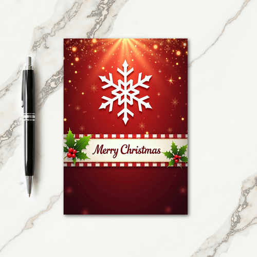 Crimson Snowflake Christmas Card thumbnail