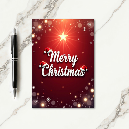 Crimson Star Christmas Card