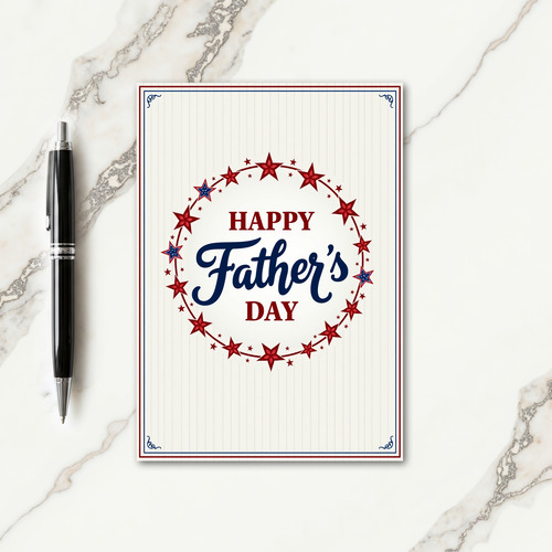 Crimson Stars Fathers Day Card