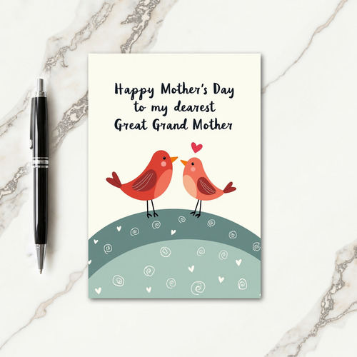 Crimson Teal Mothers Day Card