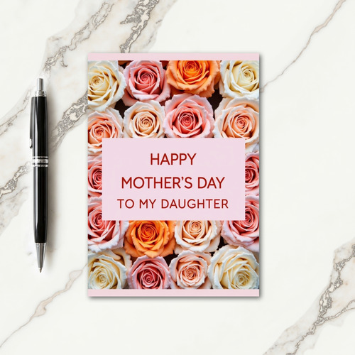 Crimson Text Floral Mothers Day Card